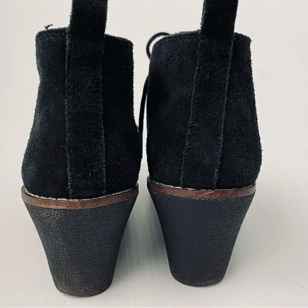 White Mountain Lambert suede leather lace up wedge booties size 8.5